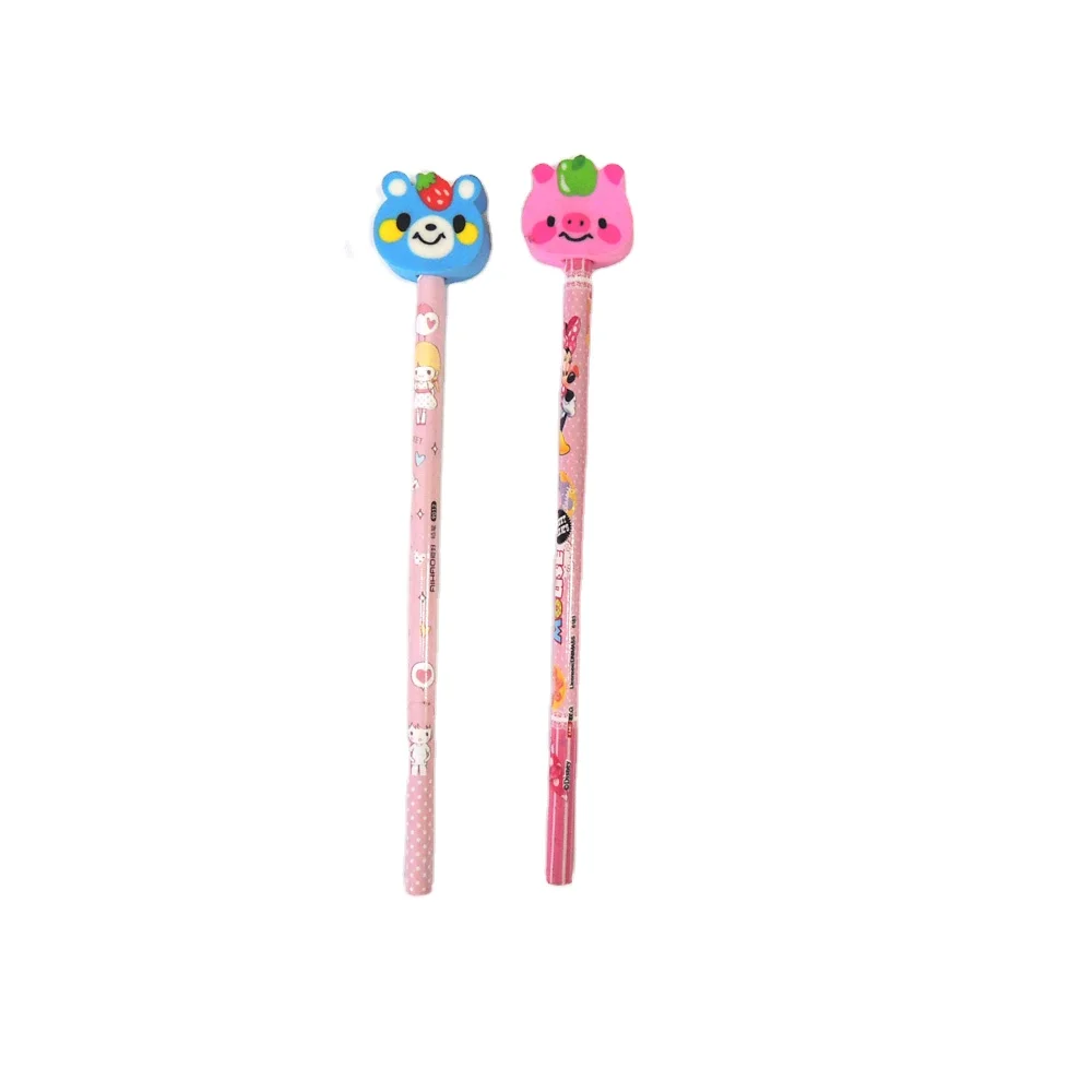 2D 3D  Figurine soft PVC plastic pencil topper decoration cartoon pen topper in artificial crafts