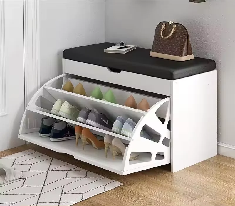 Cushion Customization Home Living Room Furniture Modern 3 layers Wooden Shoe Racks