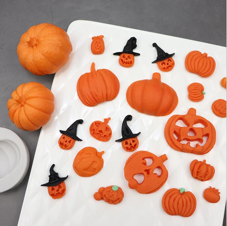 3D Fondant Molds, Halloween Theme Silicone Chocolate Gum Paste Mould, Halloween Cake Top Decorating Tools DiY Mould