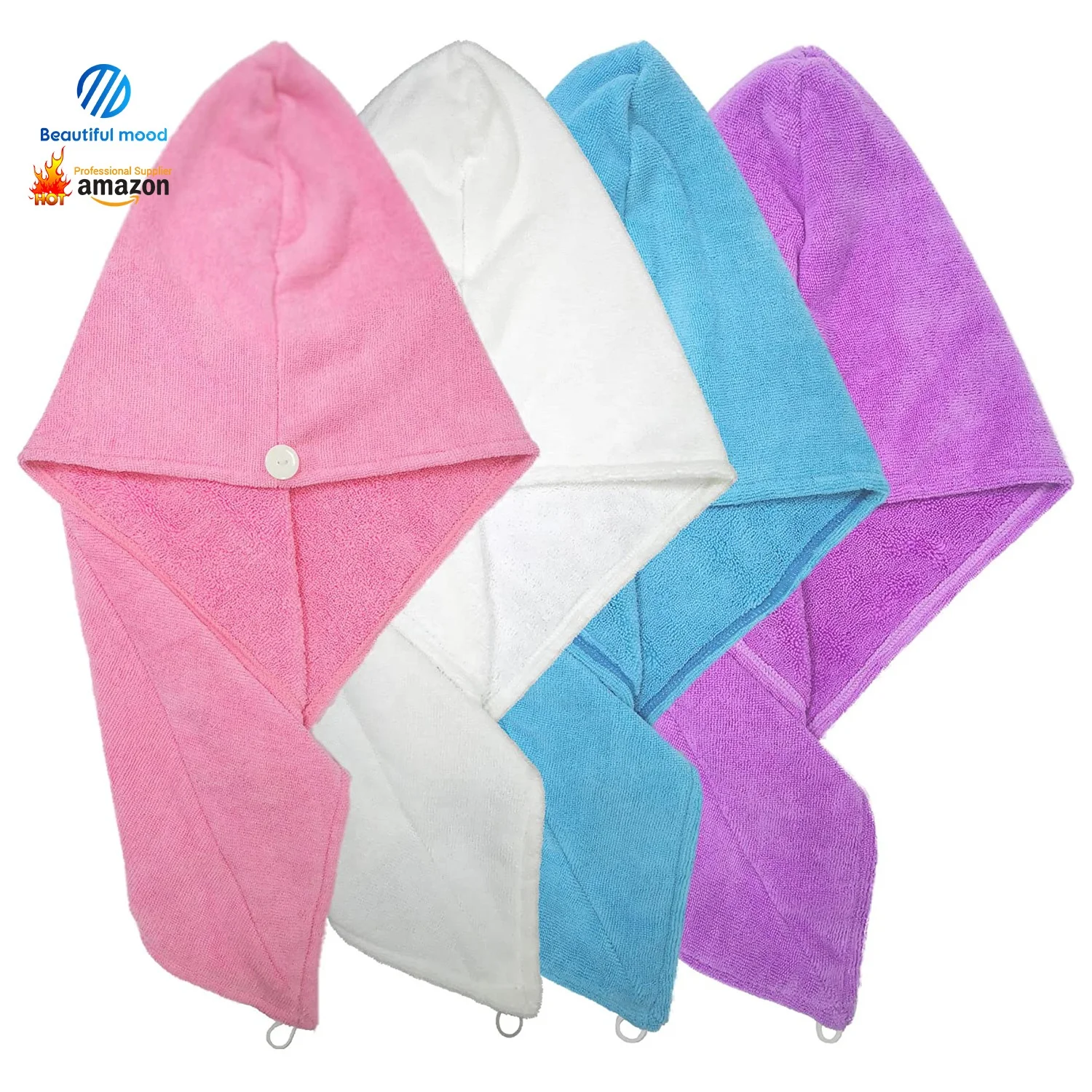 Custom Personalized SPA Super Absorbent Quick Dry Soft Magic Turban Twist Wrap Microfiber Hair Towel