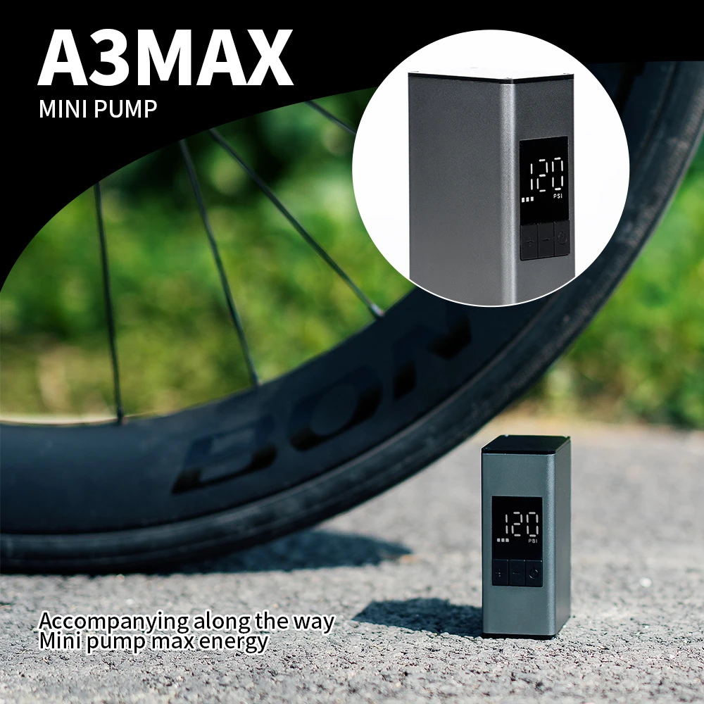 LOW MOQ Mini Electric Bicycle Motorcycle Tire Inflators A3 MAX Brushless Motor Aluminum Alloy Portable Bike Cordless Air Pump