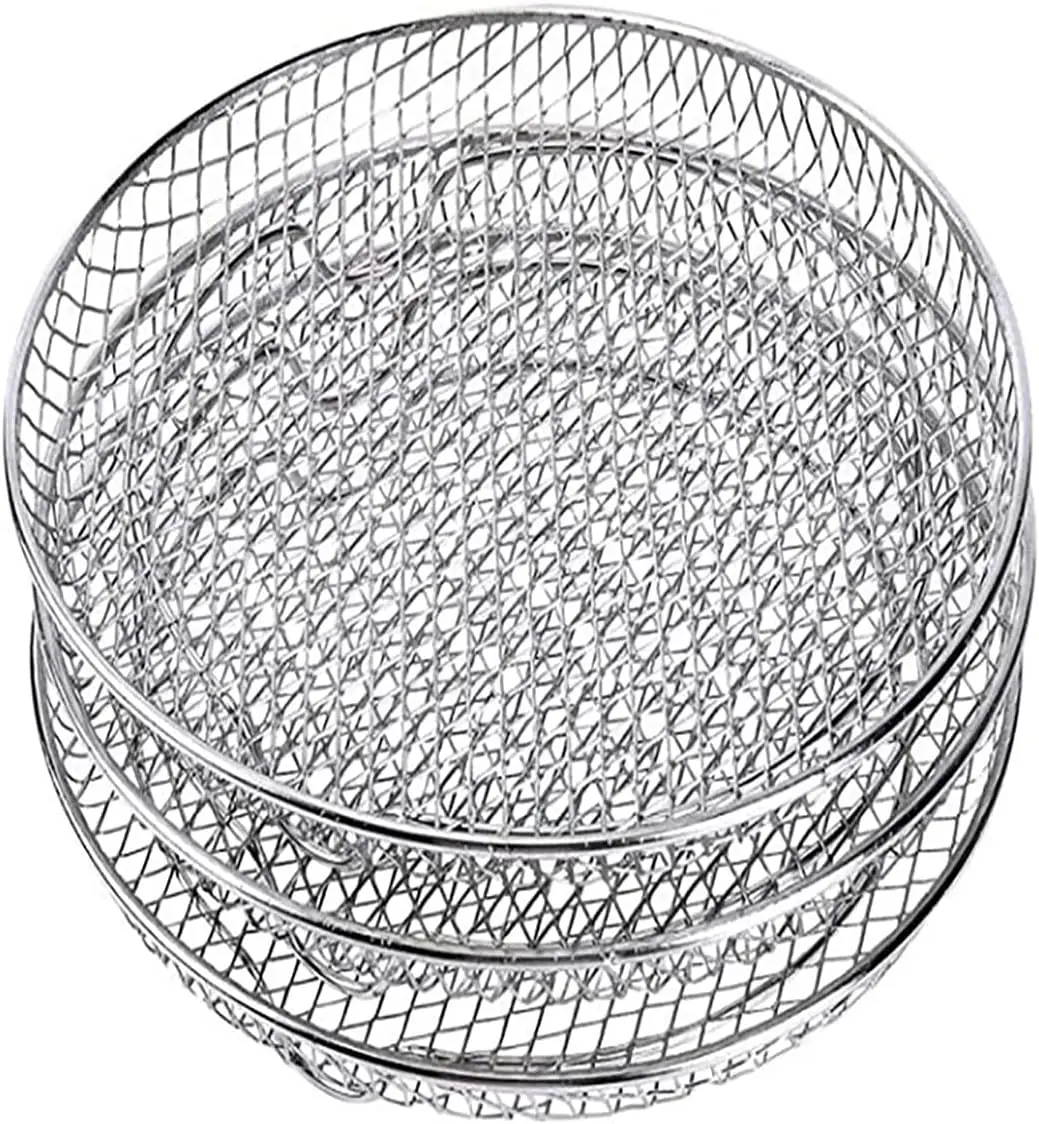 Stackable Air Fryer Accessories Air Fryer Basket Tray Multi-layer Dehydrator Rack Stainless Steel 7.8inch Custom Horno LH PTFE