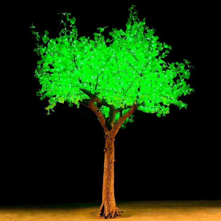 wholesale Outdoor christmas street landscape decoration large Artificial led Ginkgo tree lighting