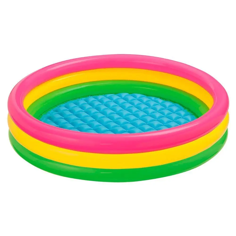 Intex 57422 Three Rings Sunset Glow Soft Inflatable Baby Pvc Colorful Swimming Pool