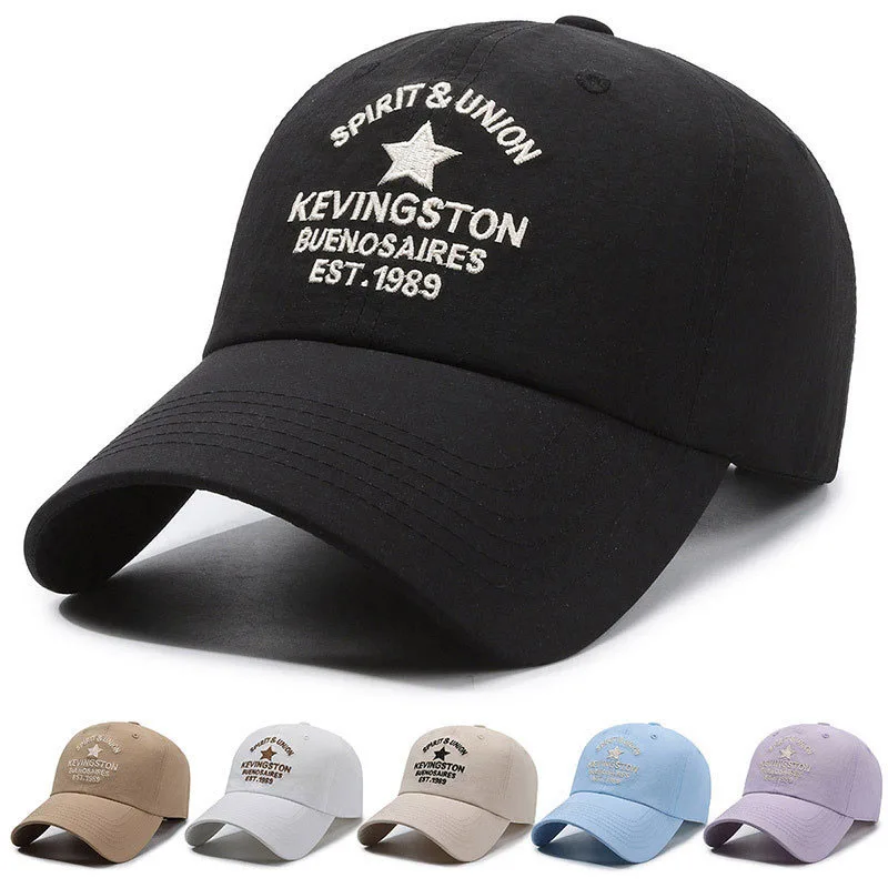 Versatile Hong Kong Retro Style Duckbill Hat Women Wide Brim Soft Top Baseball Cap Men Face-Showing Small Sun Protection Large