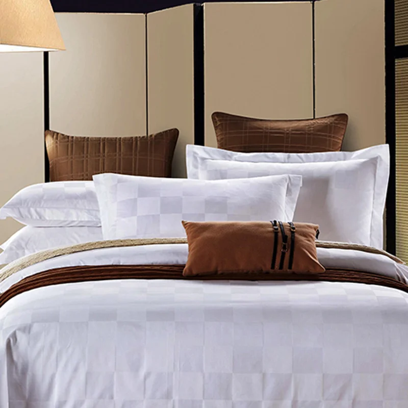 Percale Wholesale Luxury Hotel Bed Linens Egyptian Cotton Satin Stripe Bedding Set Bed Sheet Set Duvet Cover 100% Cotton