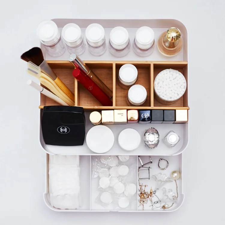 New Design Bamboo Desk Organizer Desk Items Accessories Desktop Organizer with Drawer for Office/Home