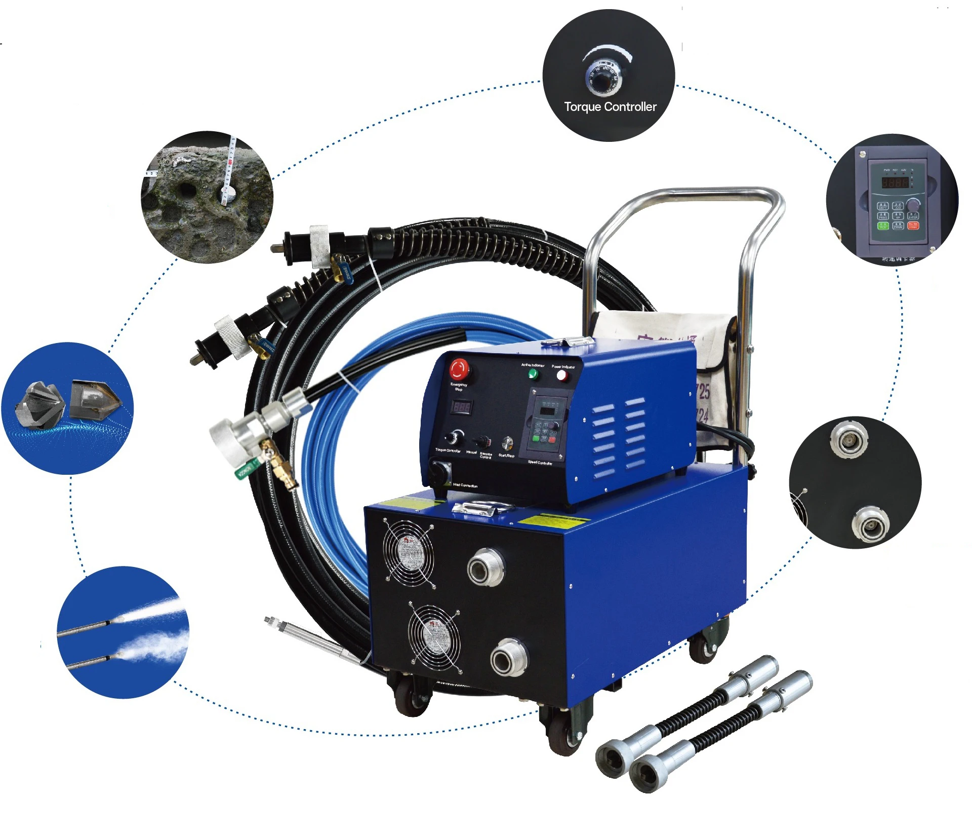 Factory steam boiler cleaning boiler tube cleaning machine and gas primary cooler cleaner