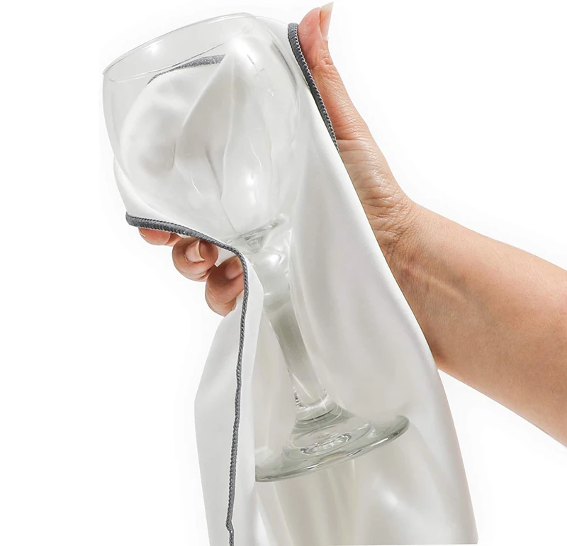 Полировочные ткани из микрофибры для стекла, толстые безворсовые сушильные полотенца для Винных Бокалов, посуда из нержавеющей стали