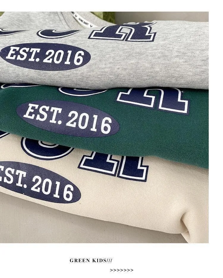 Hot Sale Custom Kids Clothes Boys Girls Clothing Sets For  Tracksuits Pullover Winter Cotton Children Wear fleece fabric