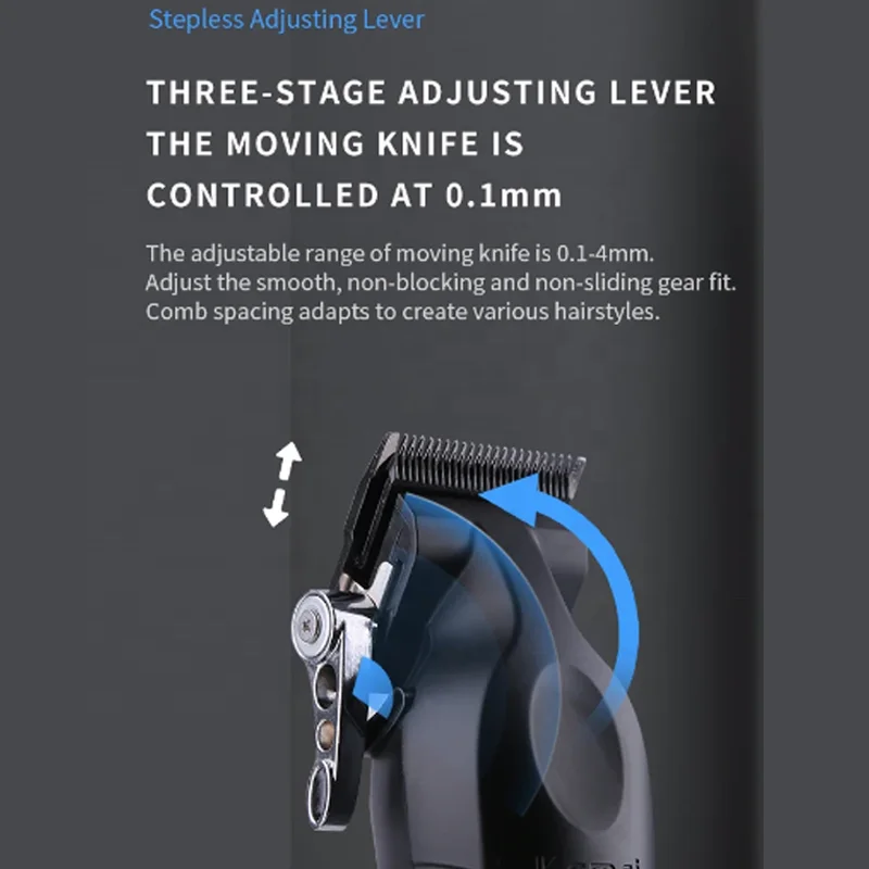 Kemei 2296 2500mah Lithium Battery Adjustable trimmer Cordless Electric Body Groin Hair Trimmer For Men