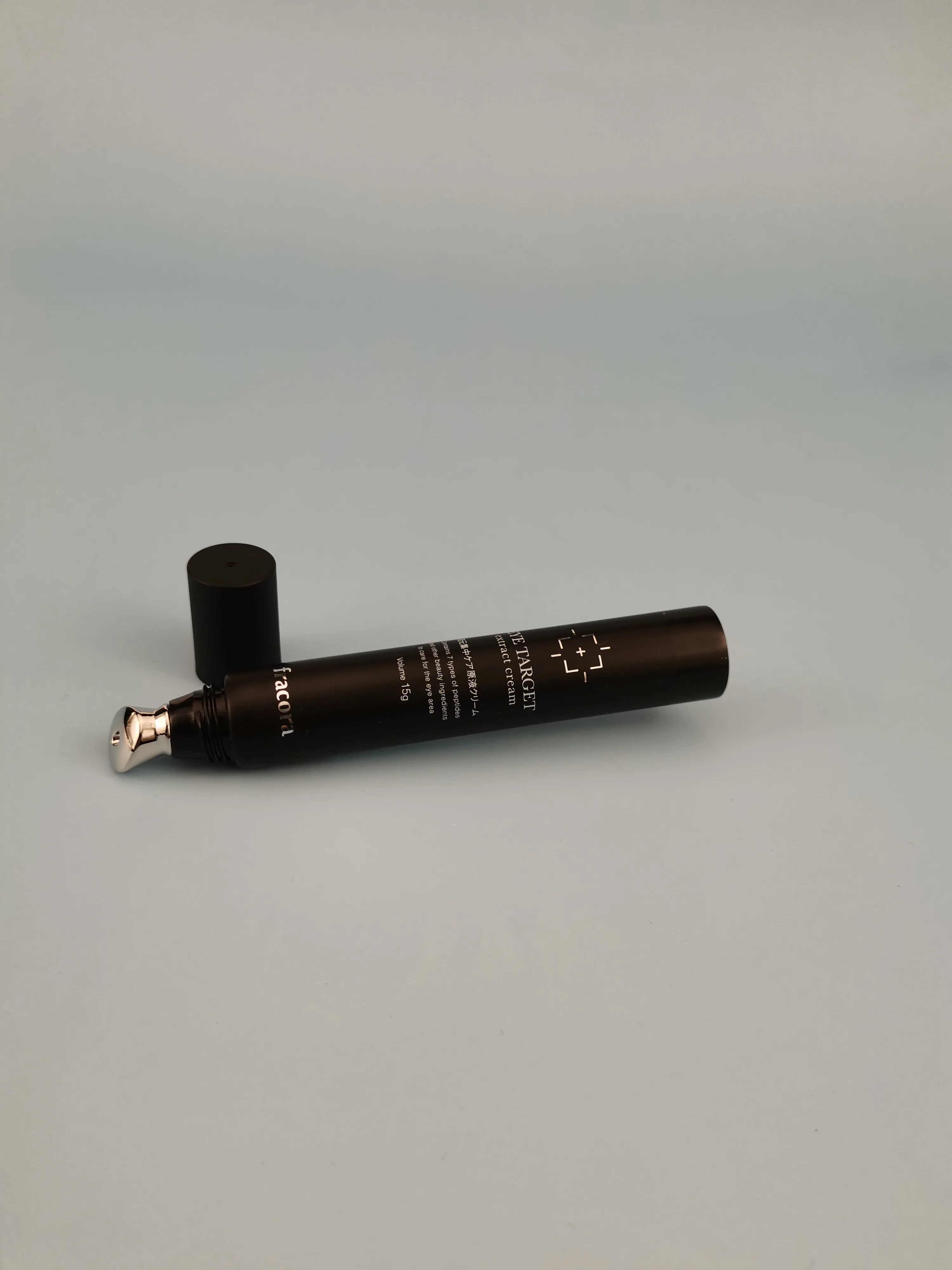 15 ml black cosmetic eye cream zinc alloy applicator plastic empty packaging tubes for eye cream