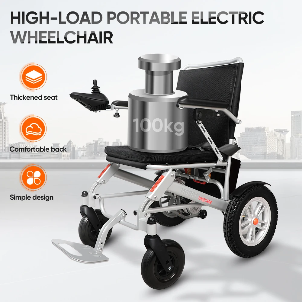 High Quality Directly Foldable Aluminium Alloy Electromagnetic Brake Power Electric Wheelchair For Disabled Use