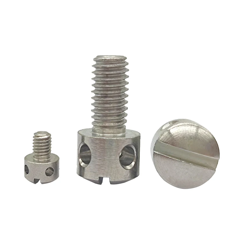 Lead seal screw Custom 304 stainless steel one-line hole bolt galvanized meter screw cross seal meter screw