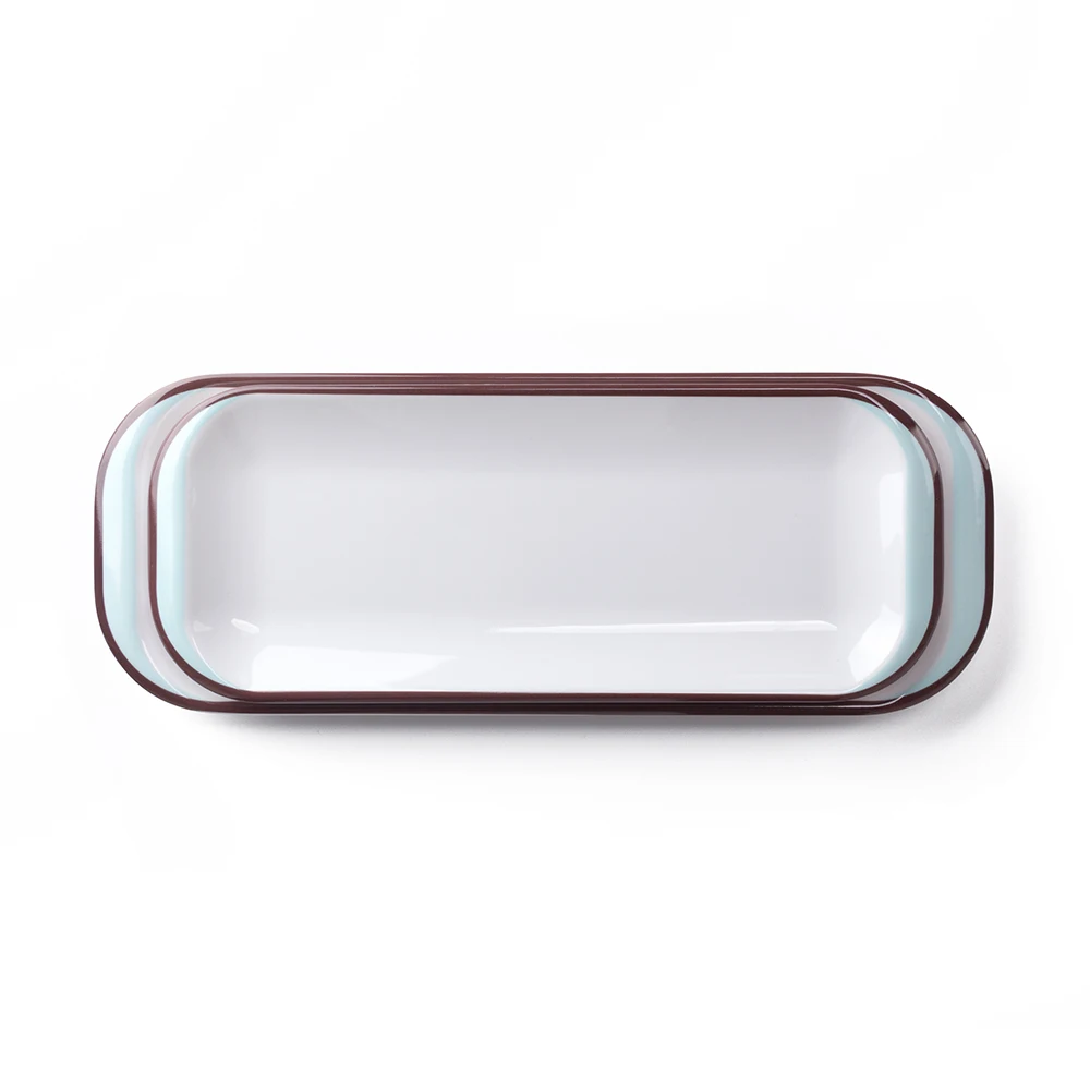 Factory food grade Unbreakable 100% melamine Hard Plastic Rectangle Sushi Serving tray Food plate