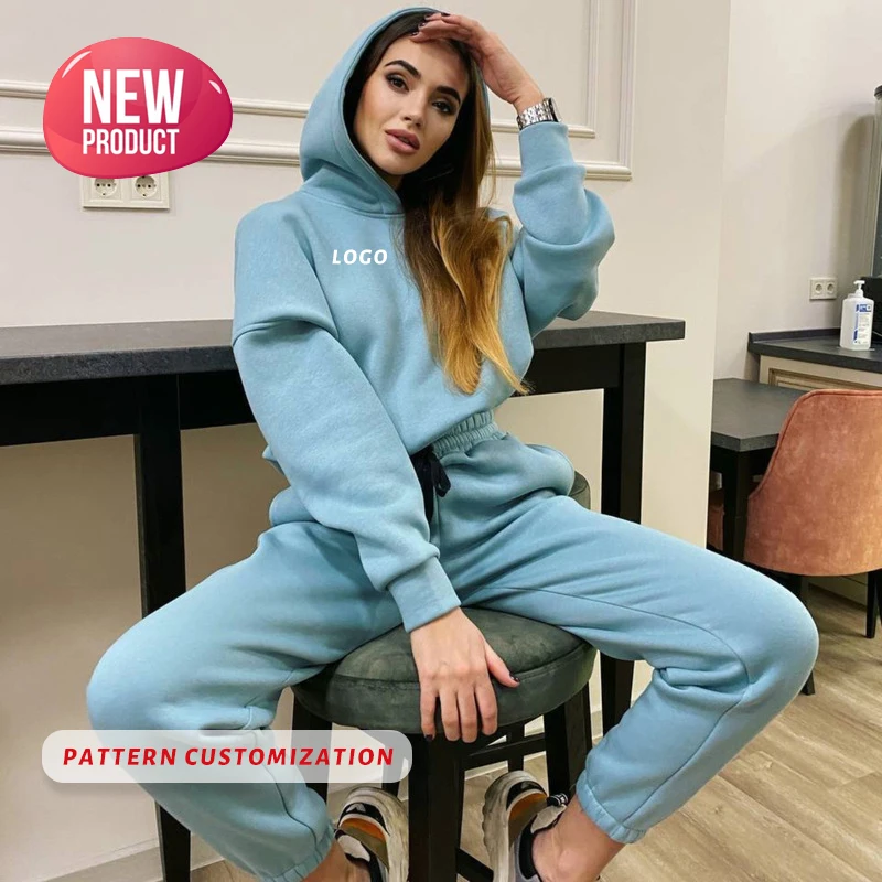 Women Autumn Fall Winter Two Piece Hoodie Two Piece Set Long Sleeve Women Tracksuit Sweatsuit Two Piece Pants Set