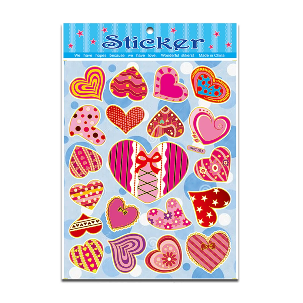 Custom sticker custom gold rim printing adhesive pvc label cartoon logo design cartoon love sticker