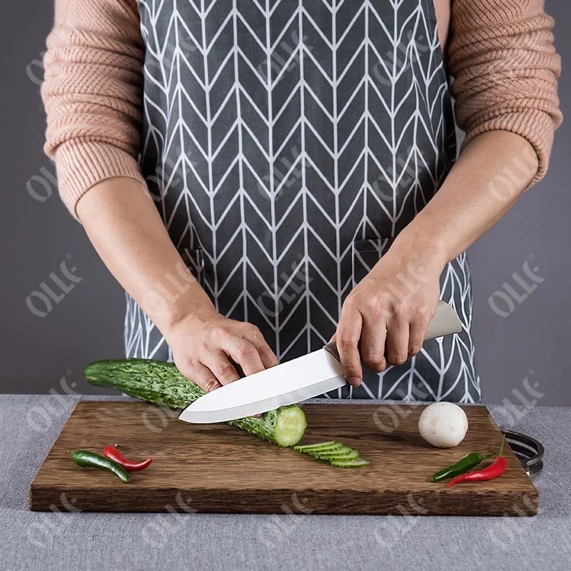 Useful Ceramic Kitchen Knife Set White Blade Grey Handle