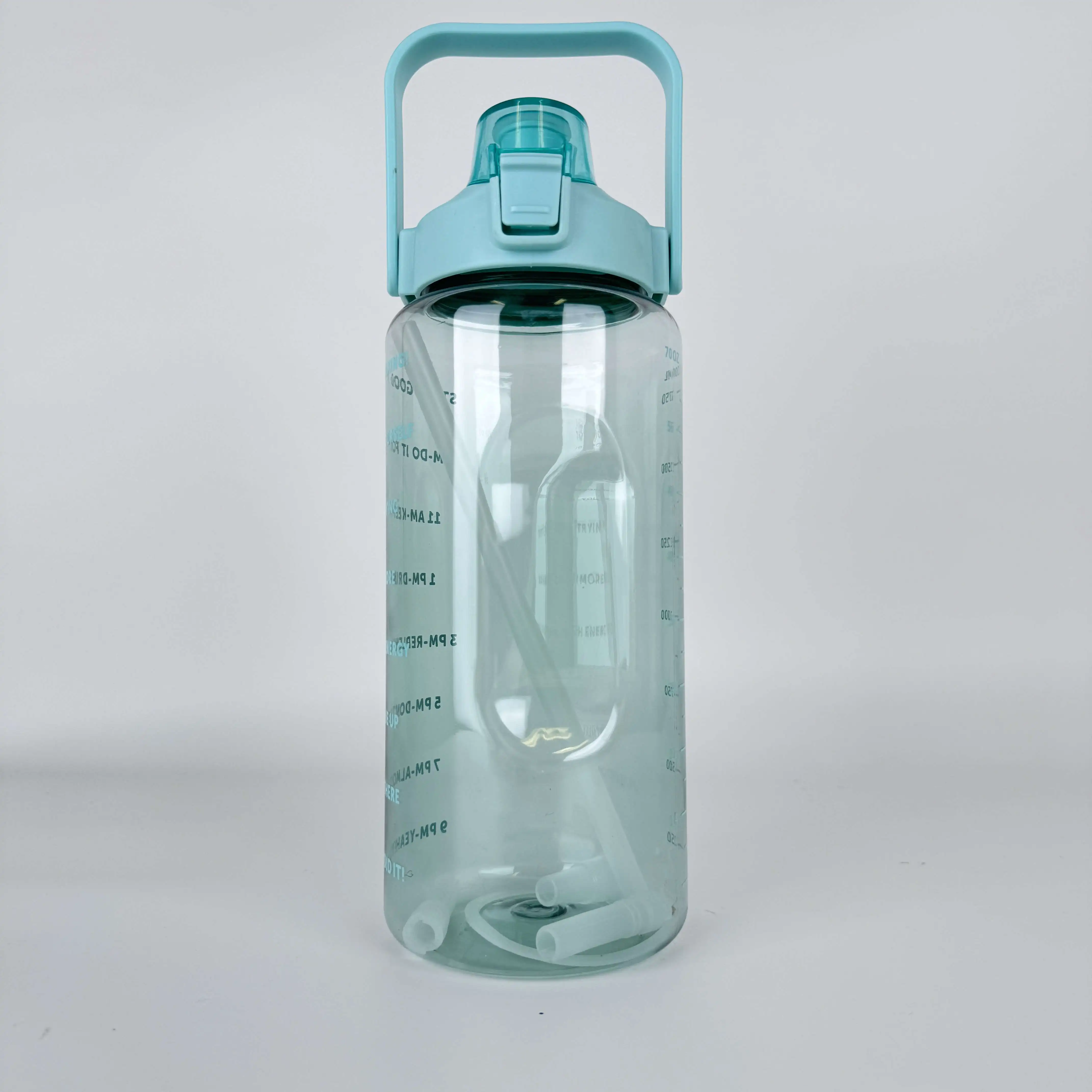large-capacity sports water cup 2000ml outdoor sports portable Gradual color transparent plastic cup