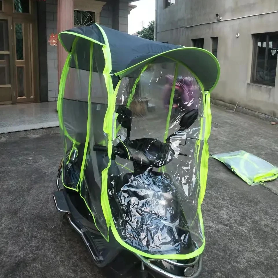 Oxford Rain Umbrella Full Cover Scooter Umbrella Motorcycle Motor Van Bicycle Electric Bike Cycle Raincoat Windproof Sunshade