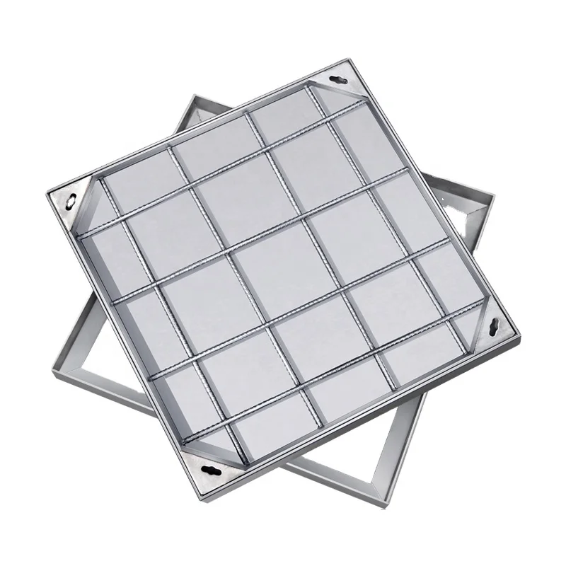 600x600 Customized 201/304 Stainless Steel Hot Dip Galvanized Recessed Manhole Cover