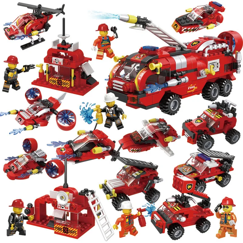 Z431 Latest design Compatible with small box puzzle building block toys fire tanks military warships navigation children puzzle