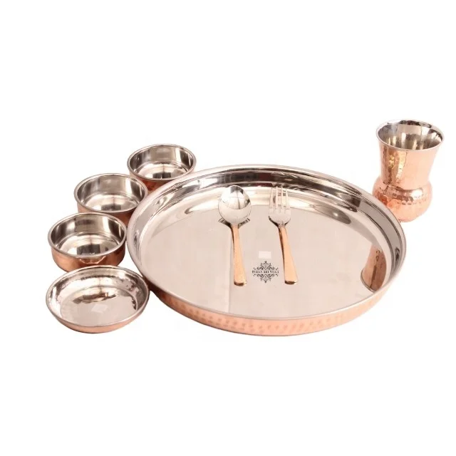 Copper Dinner Set At Wholesale Price Handmade Kitchen Utensils Best Quality Dinner Set Suppliers & Manufacturer -8 Pieces