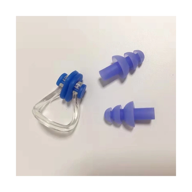 Most Popular Customized Logo Comfortable Silicone Earplugs Transparent Ear Plugs For Swimming With Nose Clip