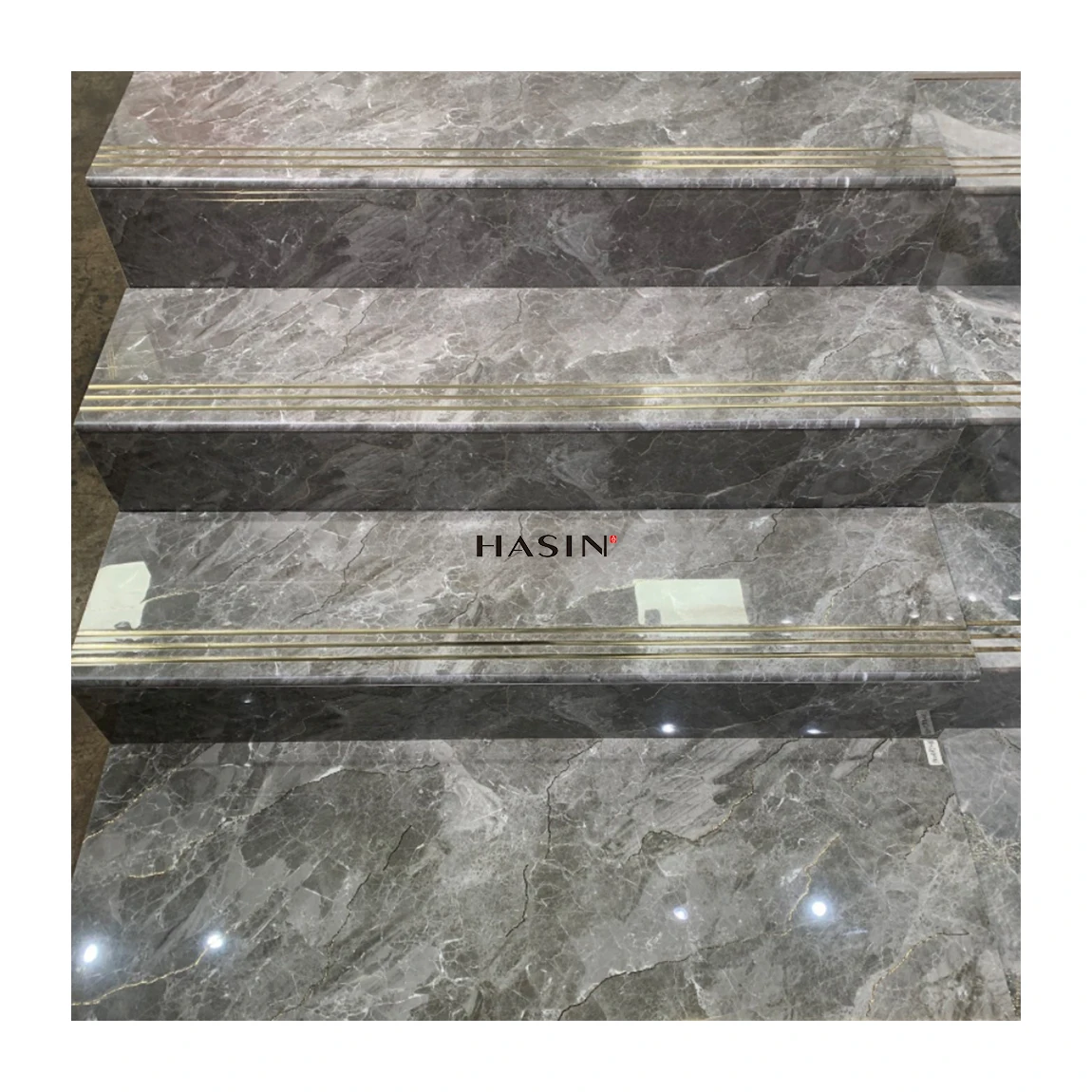 Good Selling Porcelain With Marble Look Stair Steps Tiles Polished House Decorative Floor Tile Staircase Stair