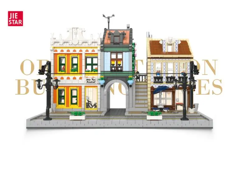 JieStar 89132 MOC The Lisbon Tram Model City House Assembly Kit Building Modular Blocks Bricks Kids Christmas Toys