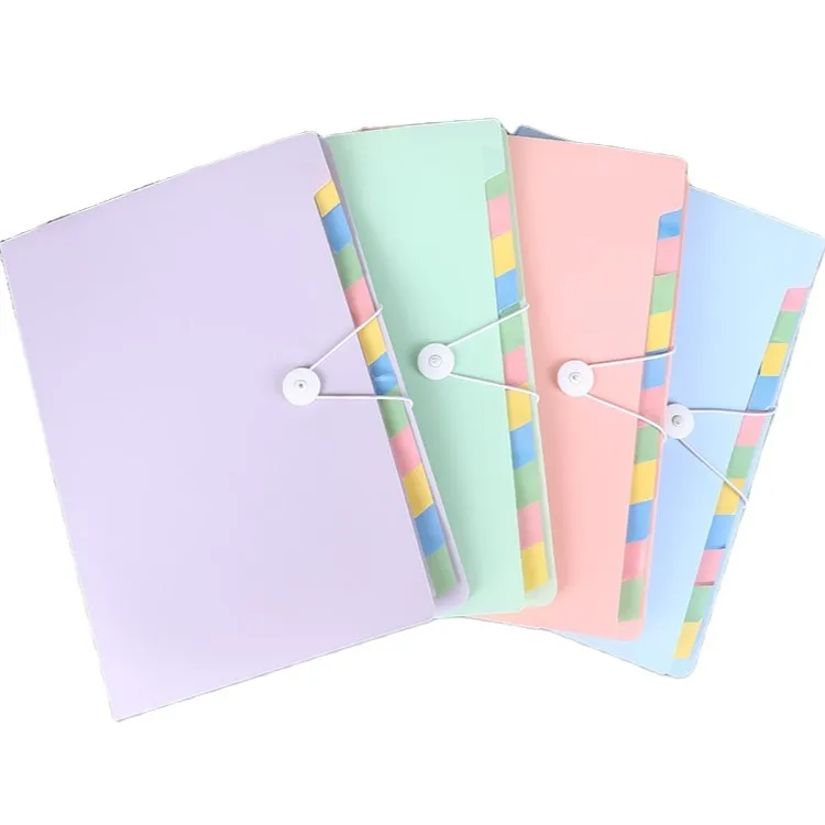 Low MOQ in stock, A4 PP clip document folder, wholesale expanding file, multi-layer storage bag