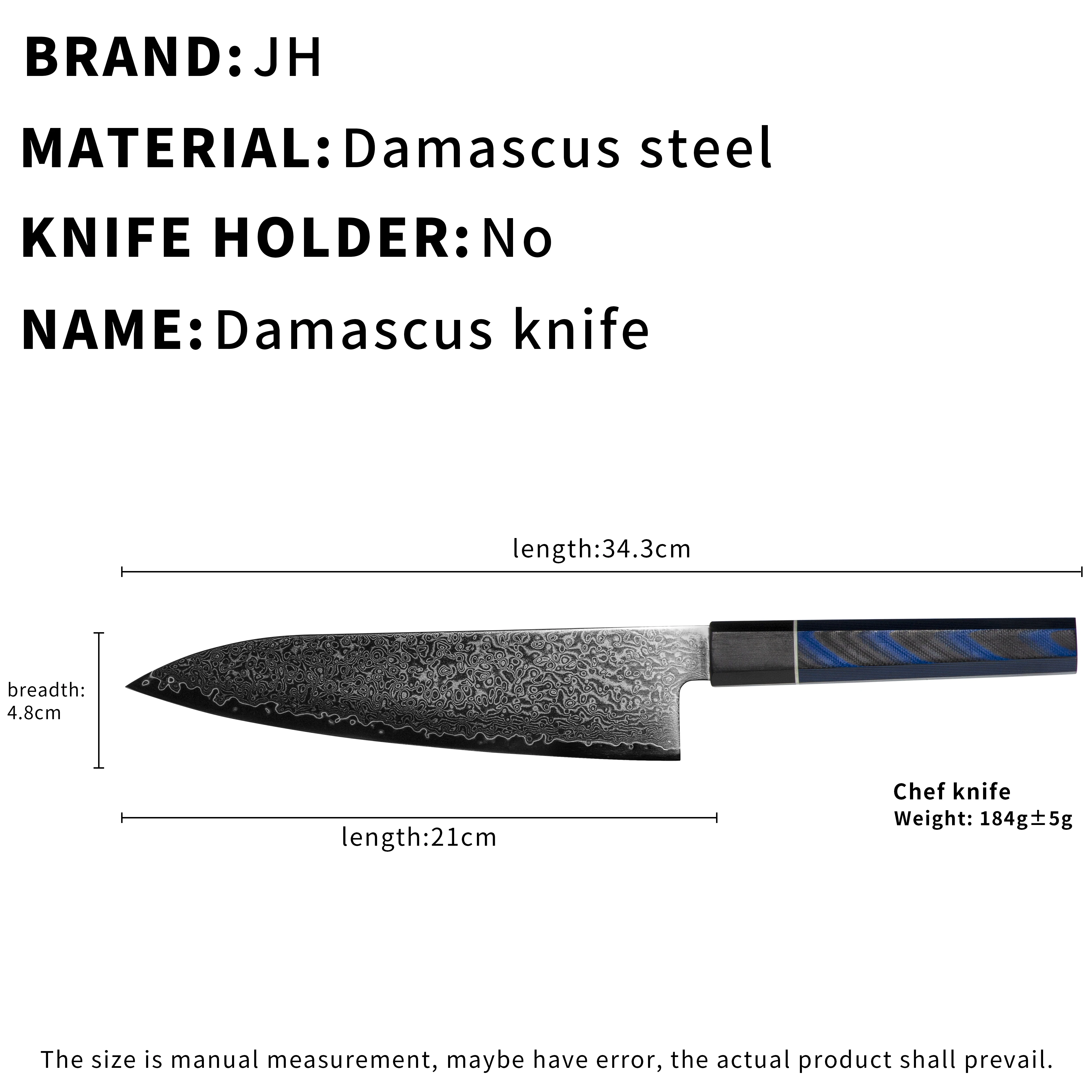 8 Inch High Quality  Damascus Steel Kitchen Chef Knife Japanese Style Professional Features Sharp Food Knife