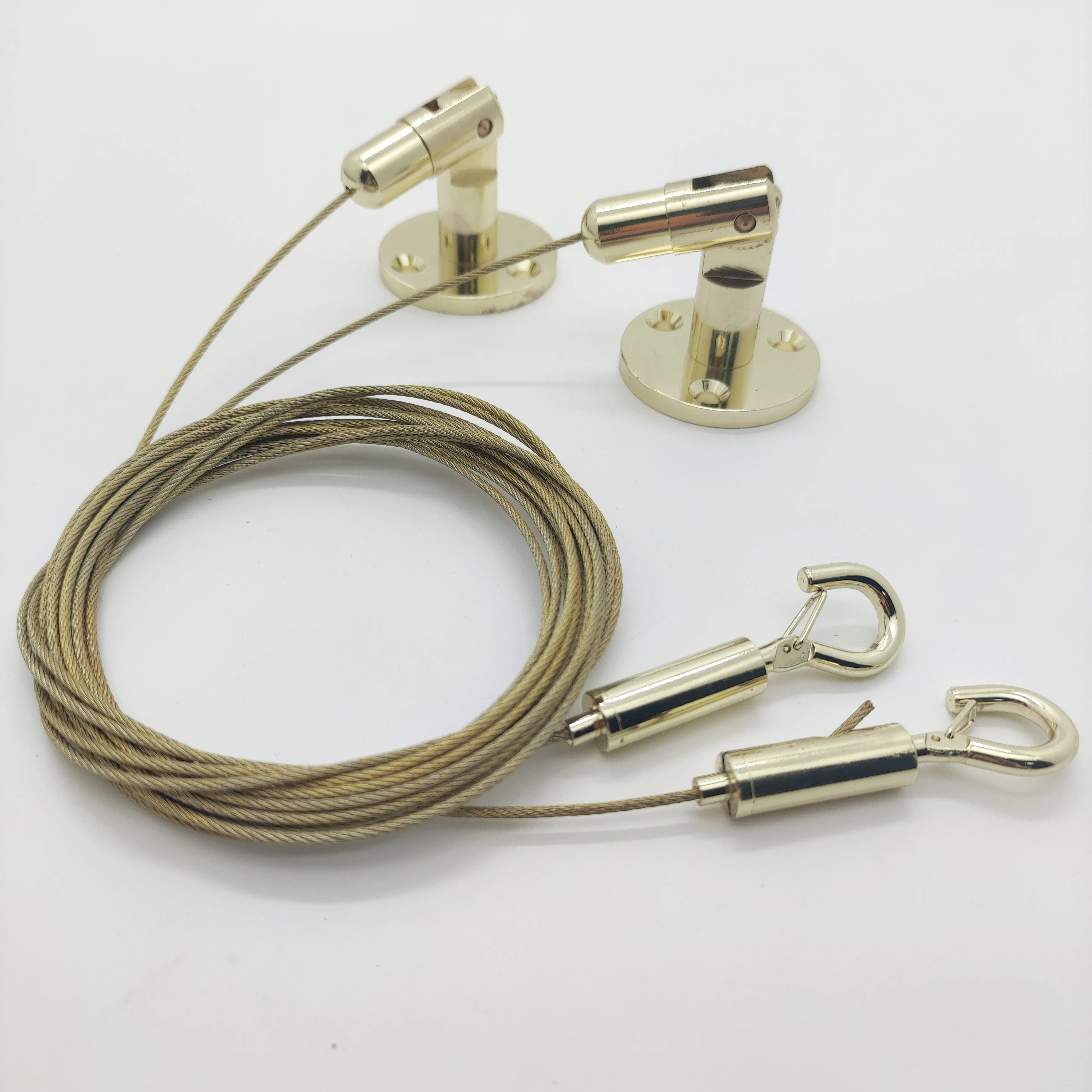 adjustable length steel wire rope hanger cord for poster hanger rails strips metal heavy photo frame