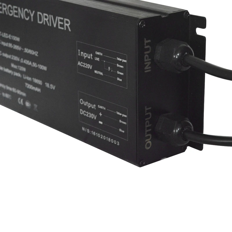 Гарантированное качество E100W светодиодный аварийный комплект IP30 аварийного питания 10-100 Вт полный источник для гимназии