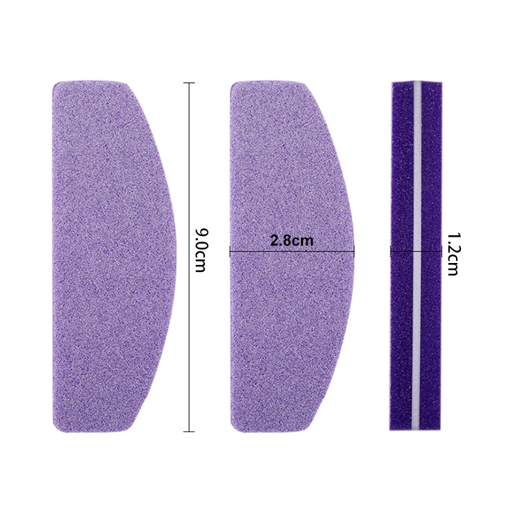 Manufacture Wholesale Professional High Elastics Sponge Nail File Disposable Mini Half Moon Sponge Nail File
