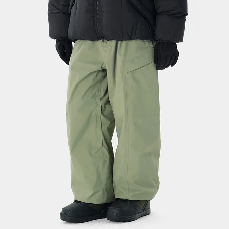 Custom Wide Waterproof Baggy Ski Pants Fashion Tactical Windproof Baggy Fit Cargo Snow Pants Men
