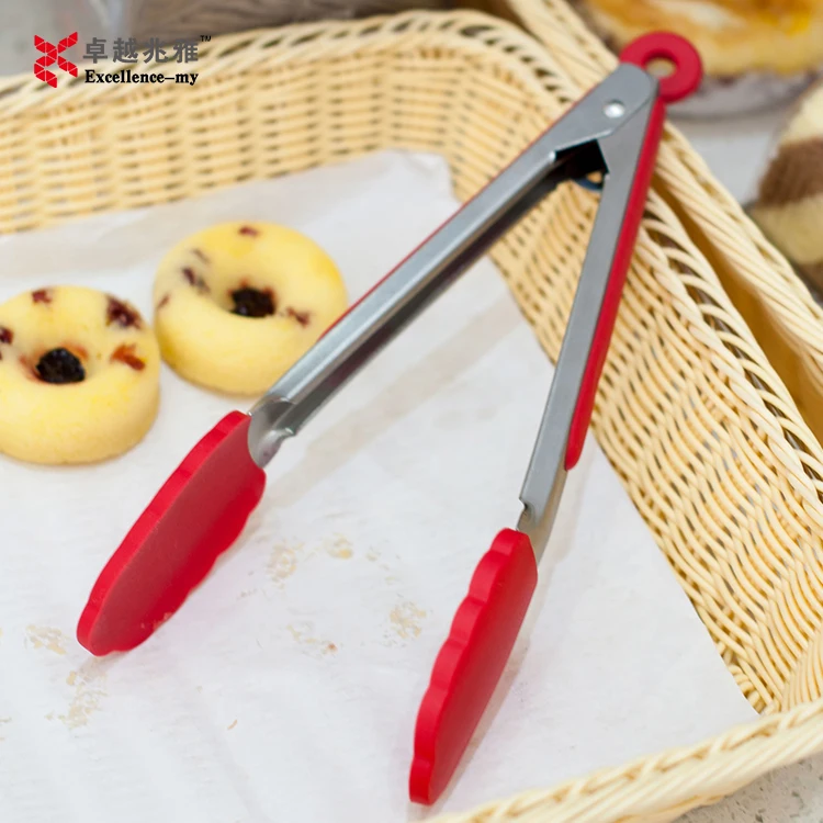 Антипригарный недорогой домашний кухонный гриль для барбекю 7 дюймов мини термостойкий силиконовый Тонг приготовления пищи