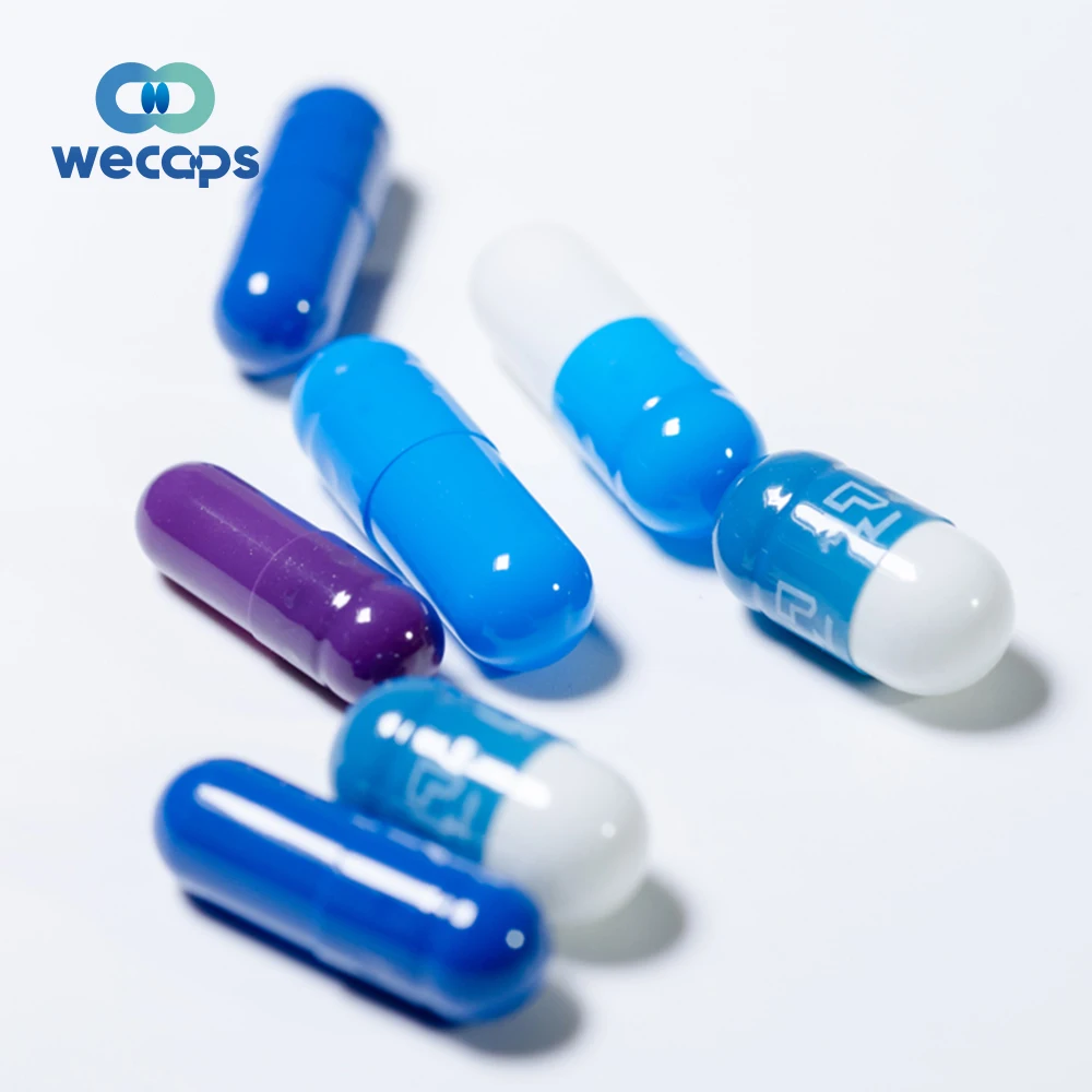 Wecaps Топ Китай твердые желатиновые капсулы Халяль карбонат кальция пустые капсулы Ti02-Free полые пустая капсула