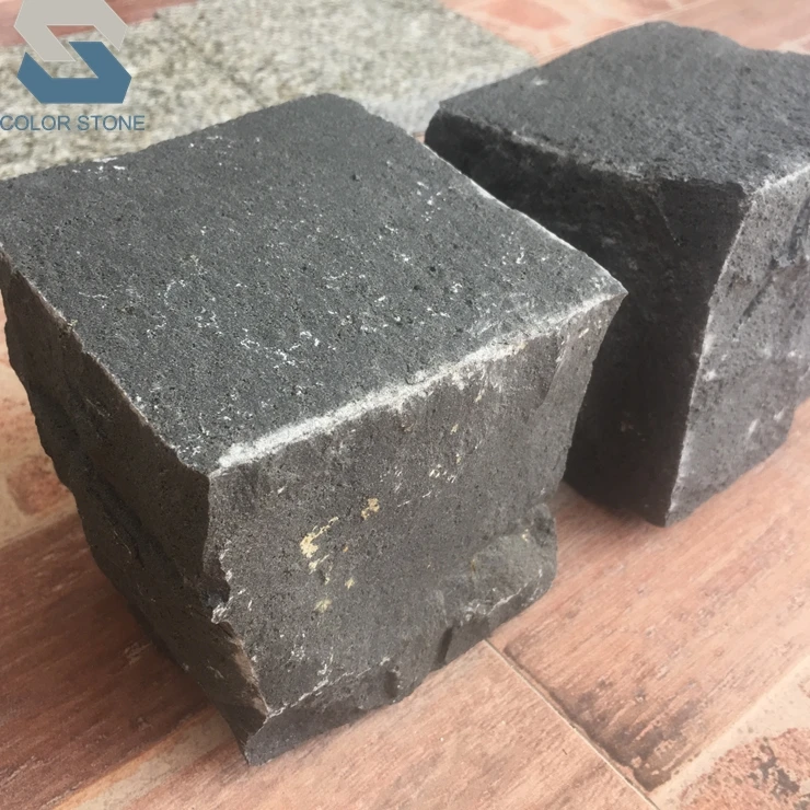 Лучшая цена натуральный черный базальтовый камень 10x10x10 Гранитные Плитки