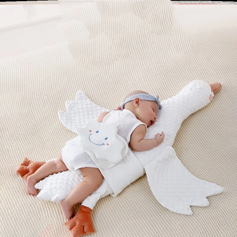 Multi-functional Soft Newborn Baby Pillows Long Body Cute Big Goose Pillow Cuddle Hugging Exhaust toy Pillow for babies