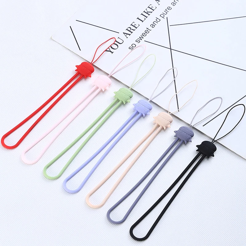 Cartoon cow silicone lanyard short wrist lanyard creative warm hand treasure U disk sling silicone mobile phone lanyard