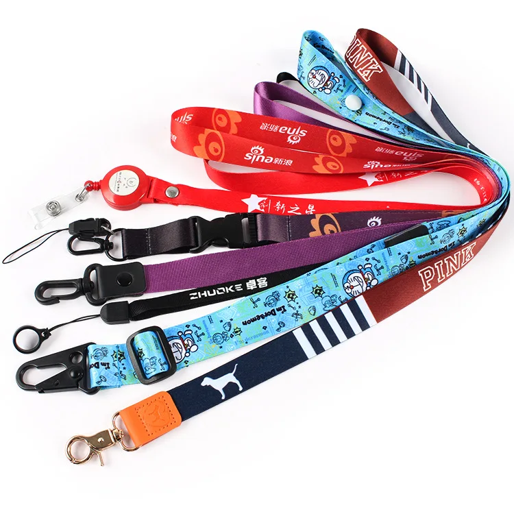 Custom Polyester Lanyards Full Color Printing Neck Straps with Logo Custom Keychain with Card Holders Disney Approval Factory