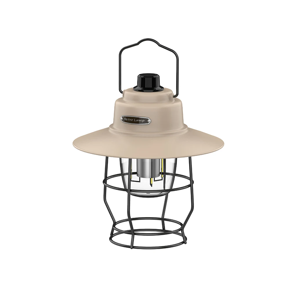 Custom Portable Rechargeable Emergency Vintage Tent Camping Light Outdoor Lamp COB LED Mini Retro Camping Lantern