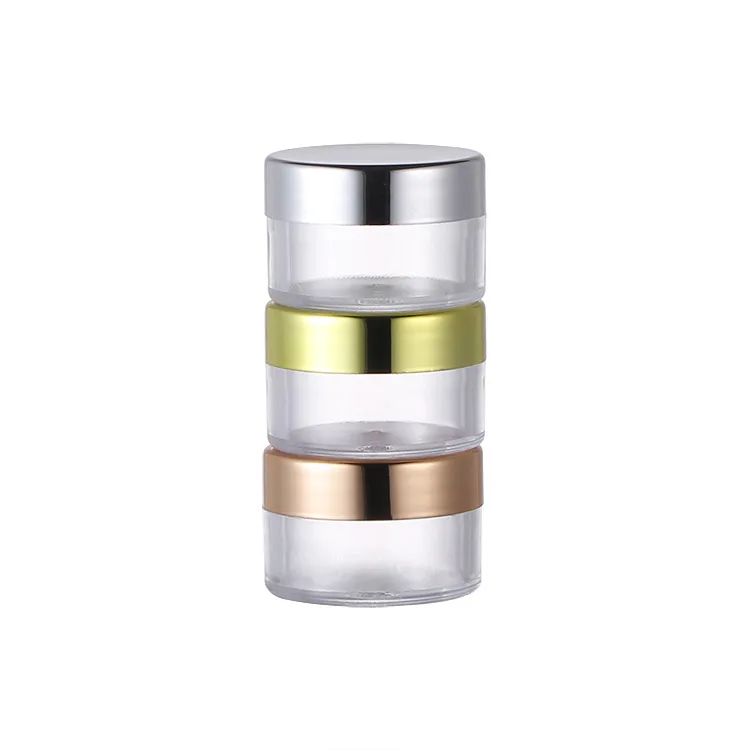 Customized 15g 0.5oz Lip Scrub/Balm Frost Cosmetic Plastic PS Jars With sliver golden Lid