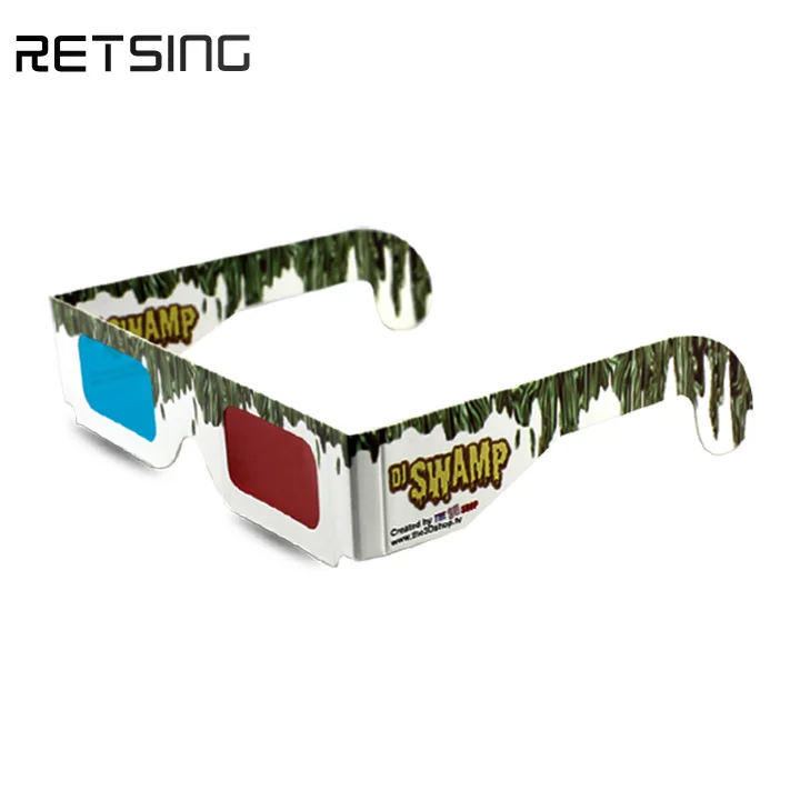 
Custom Printing Red Cyan 3d Paper Glasses Anaglyph Glasses For 3D Movie Video 