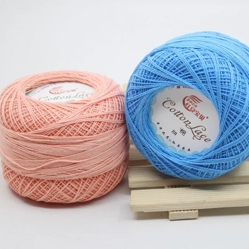 RongMeiXuan READY STOCK #8 45g Lace Cotton Thread 2ply DIY Handmade Knitting Crochet Yarn