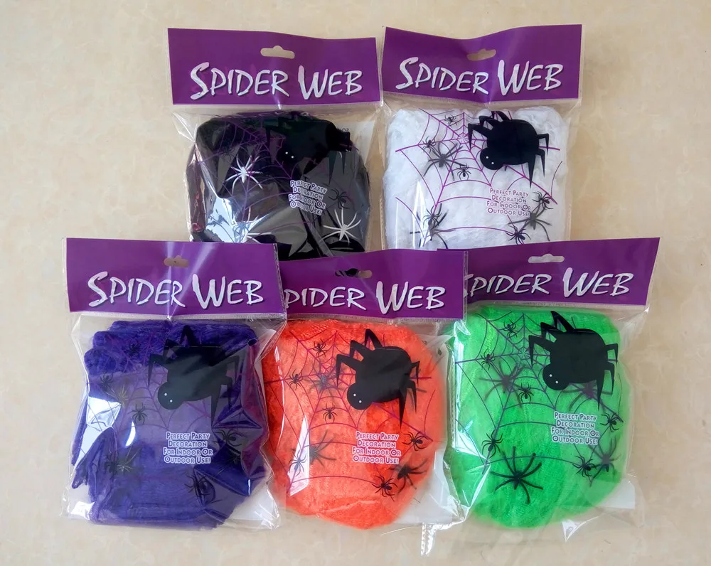 2023 Halloween Party Spider Web with Spiders Halloween Decoration