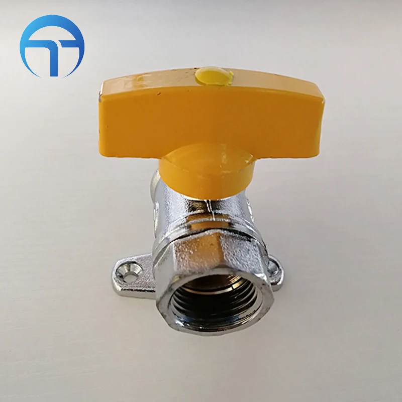 
Male brass ball valve with base for gas pipeline 