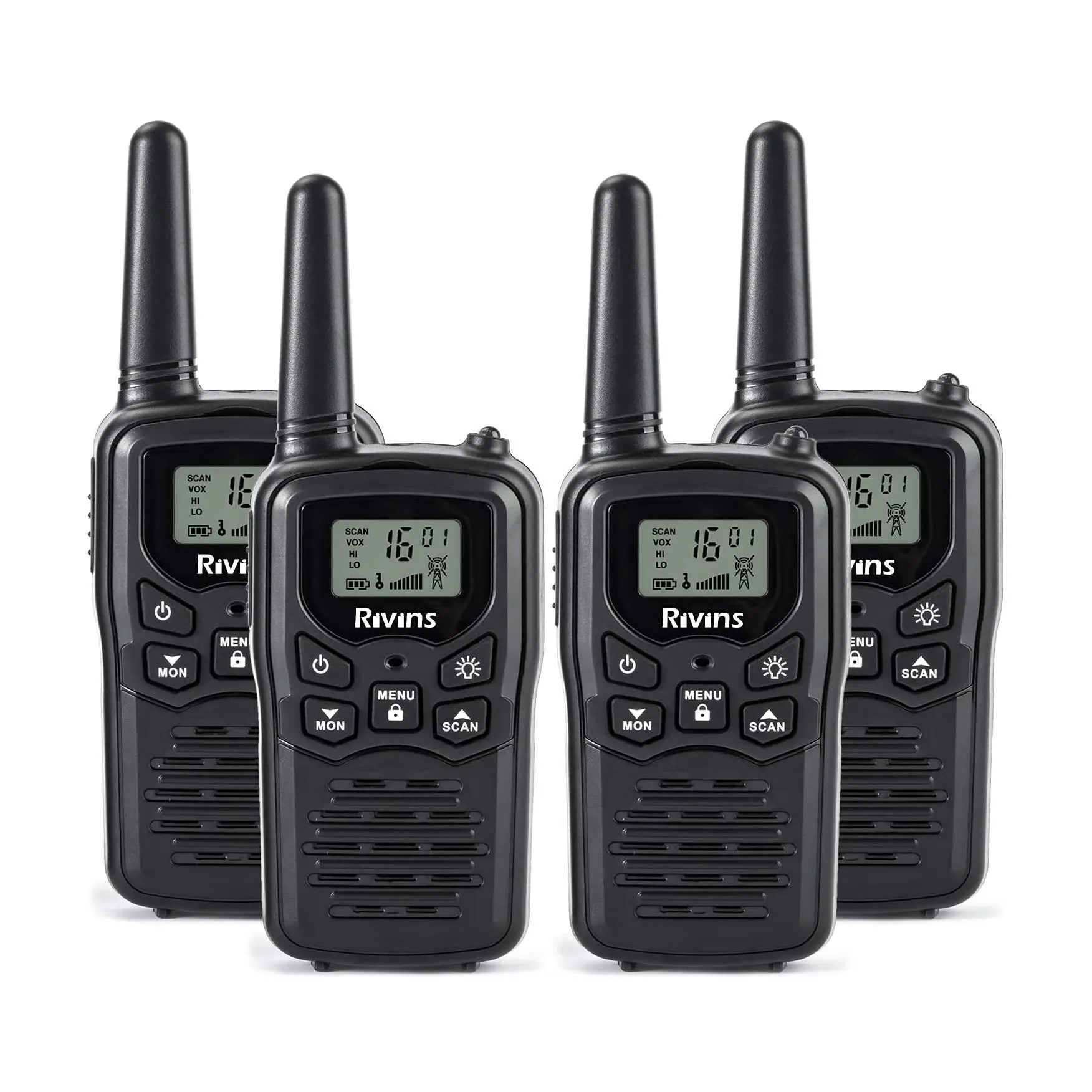 Long-distance walkie-talkie two-way radio Walkie Talkie for Adults 22-Channel FRS Radio (Black 4 Pack) transceiver
