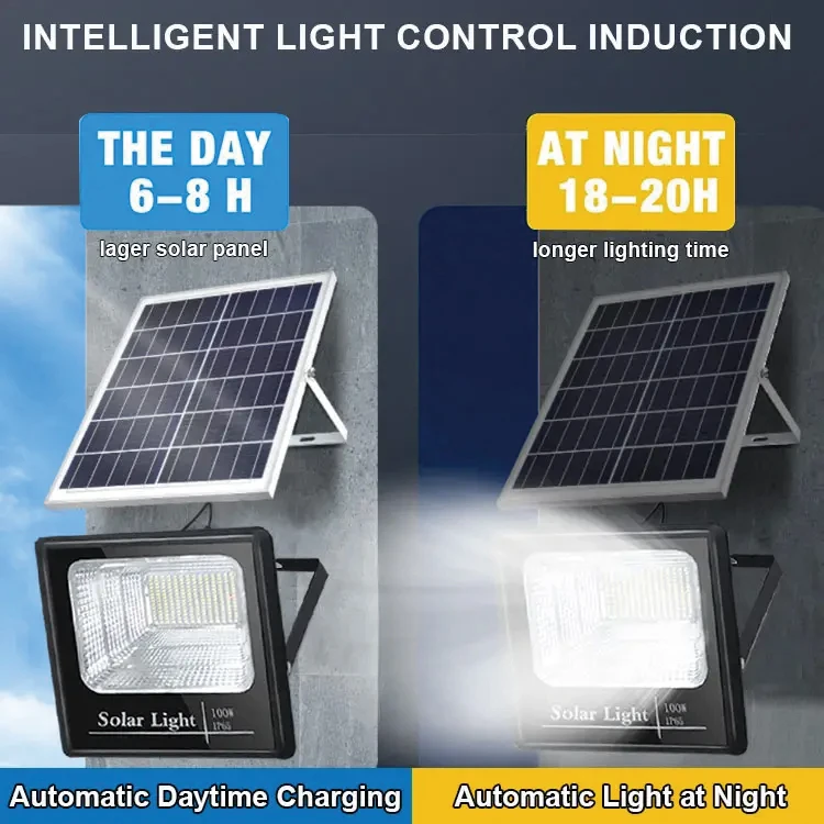 DNG Class Patent Design 100 Watts 200 Watts Solar Flood Light Focus Light Led Flood Light Floodlights Solar Panels